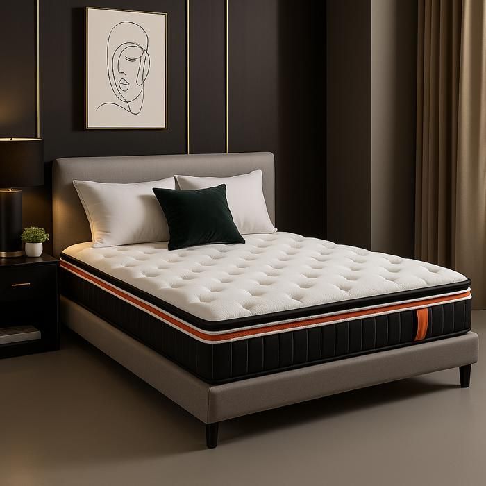 Materasso 180x200 cm - Materasso spesso - Coprimaterasso matrimoniale - Strato comfort in memory foam