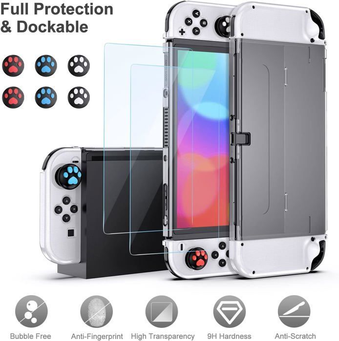 Nintendo Switch Accessories - INNOAURA - 18-in-1 Pack - Game Case - Screen Protector - Gray