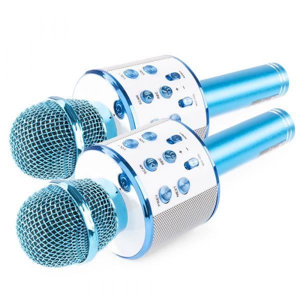 MAX KM01 Karaoke microfoons - 2-pack - Blauw