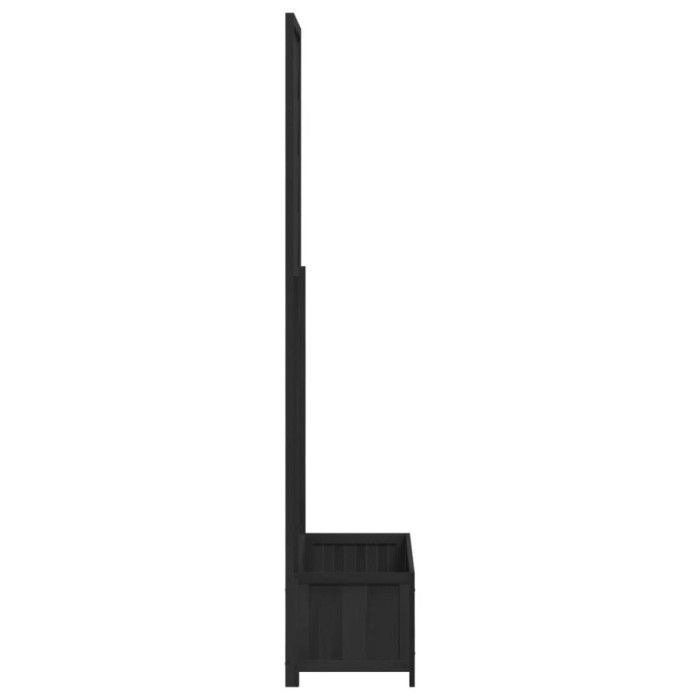vidaXL Jardinière avec Treillis, Lit Surélevé, Bac à Fleurs, Pot de Plantes, Boîte à Fleurs Jardin Patio Terrasse, Noir Bois 365481