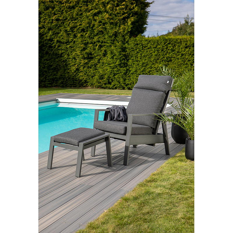 Home fauteuil met poef Bel-air