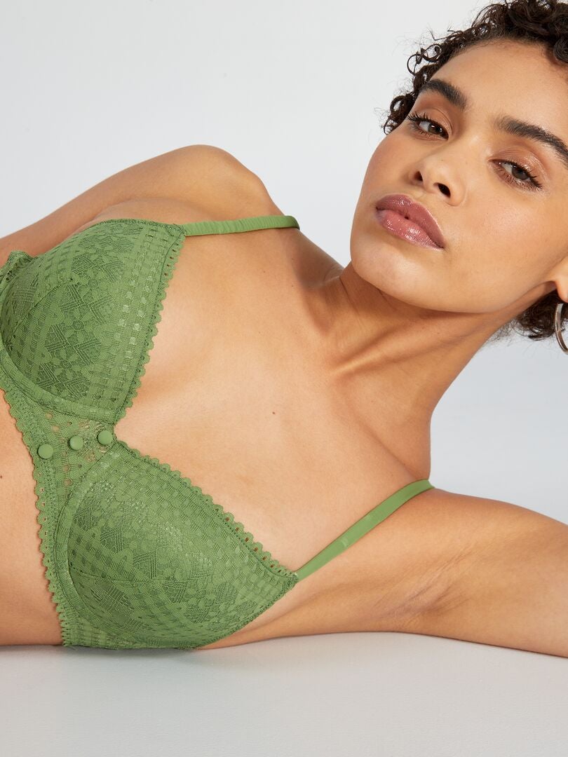 Sutiã Push-Up de Renda - VERDE