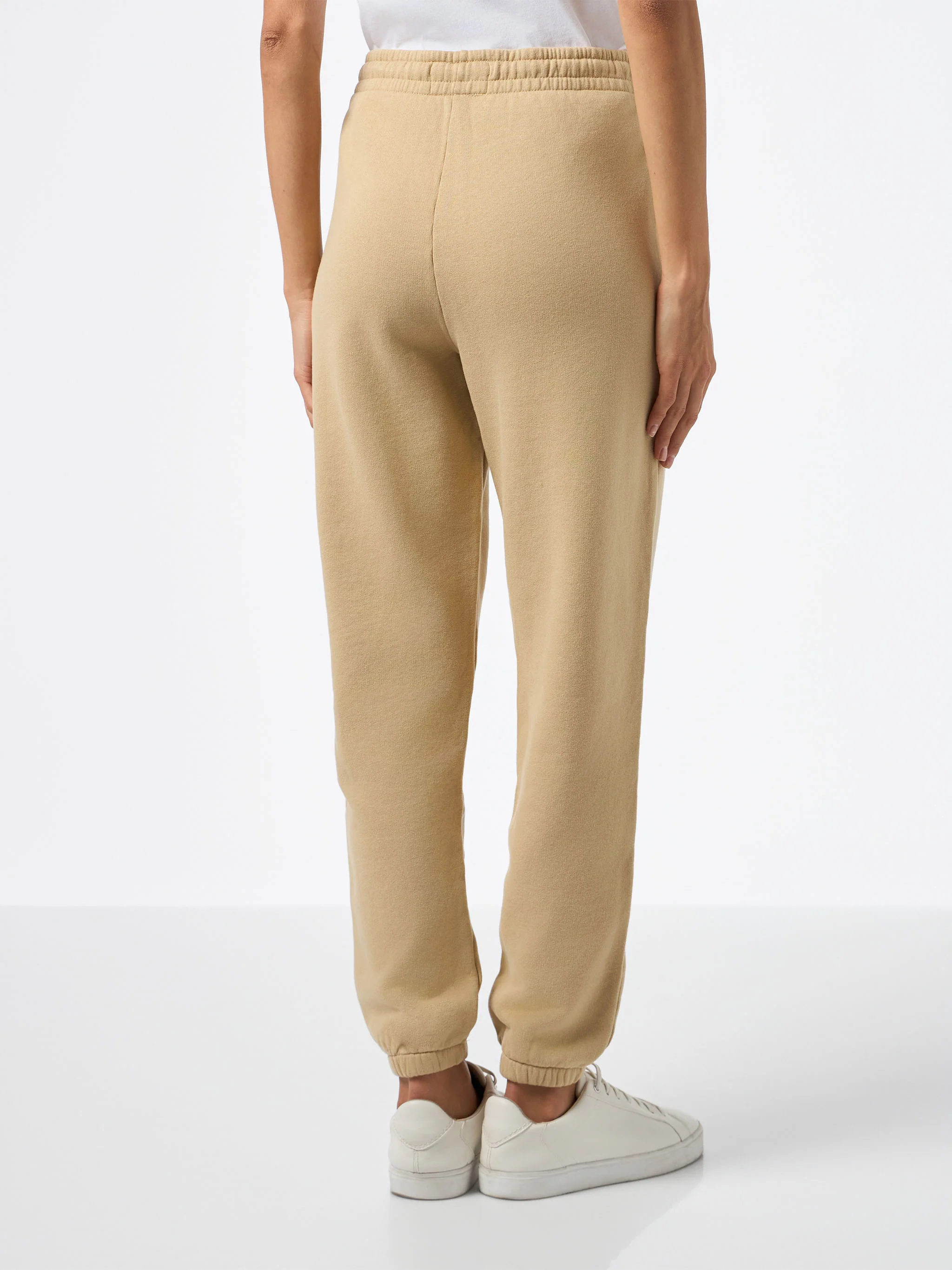 Pantalon de jogging en molleton de coton beige pour femme Odalys