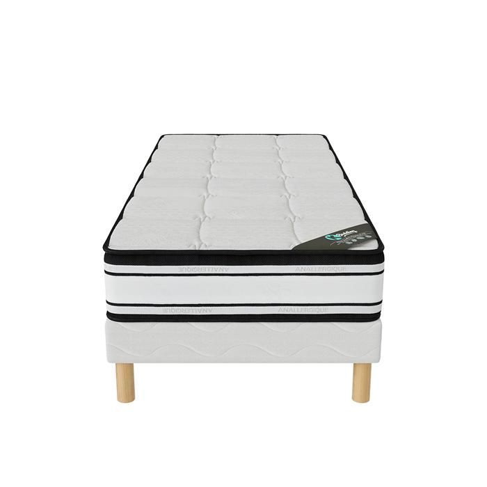 Base de cama + colchón ULTIMATE COMFORT 90x200 cm | Altura 22 cm | Ventilación optimizada | 4 patas | Firmeza y confort