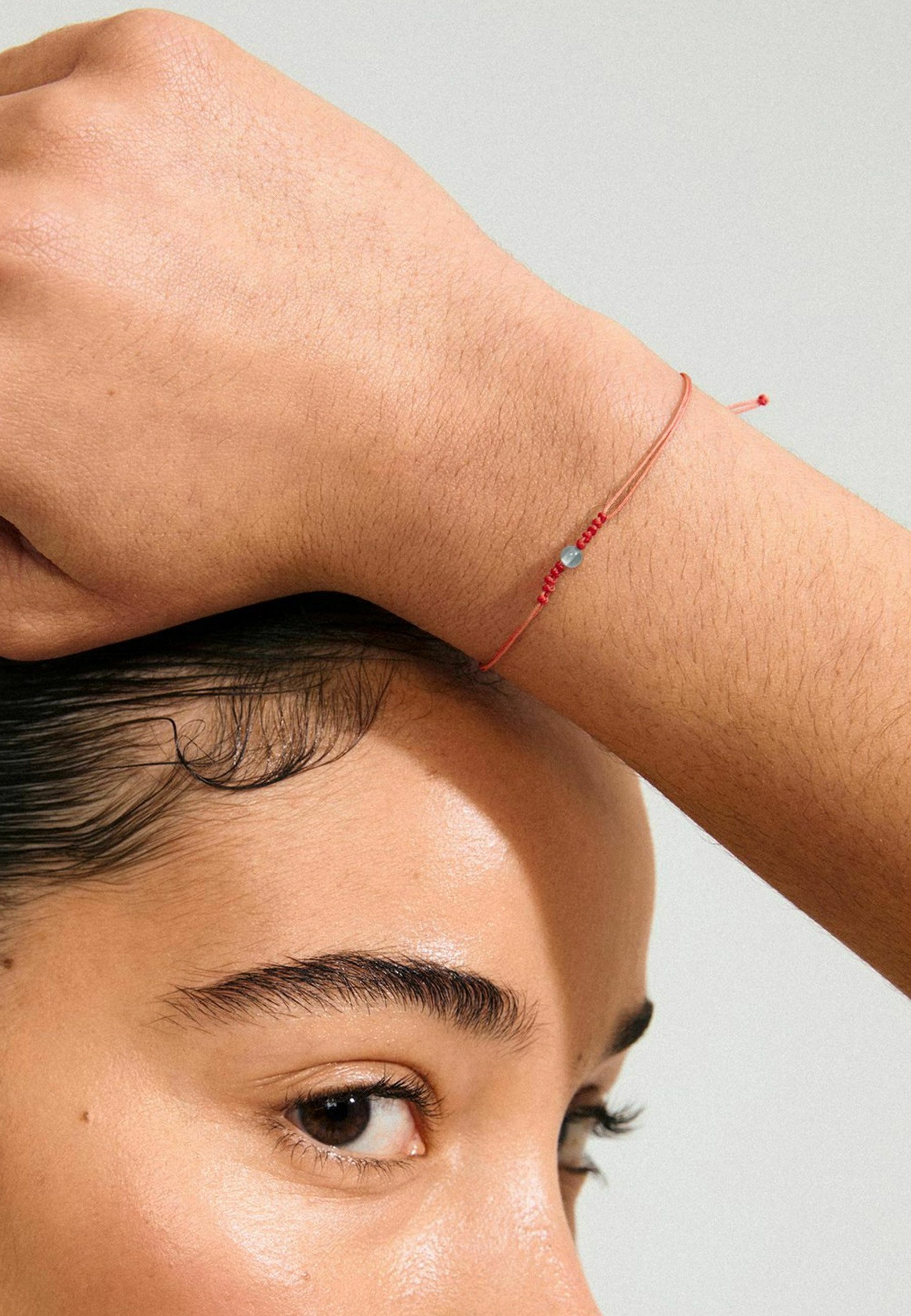 Pelgrimsmars - Armband - rood lichtblauw