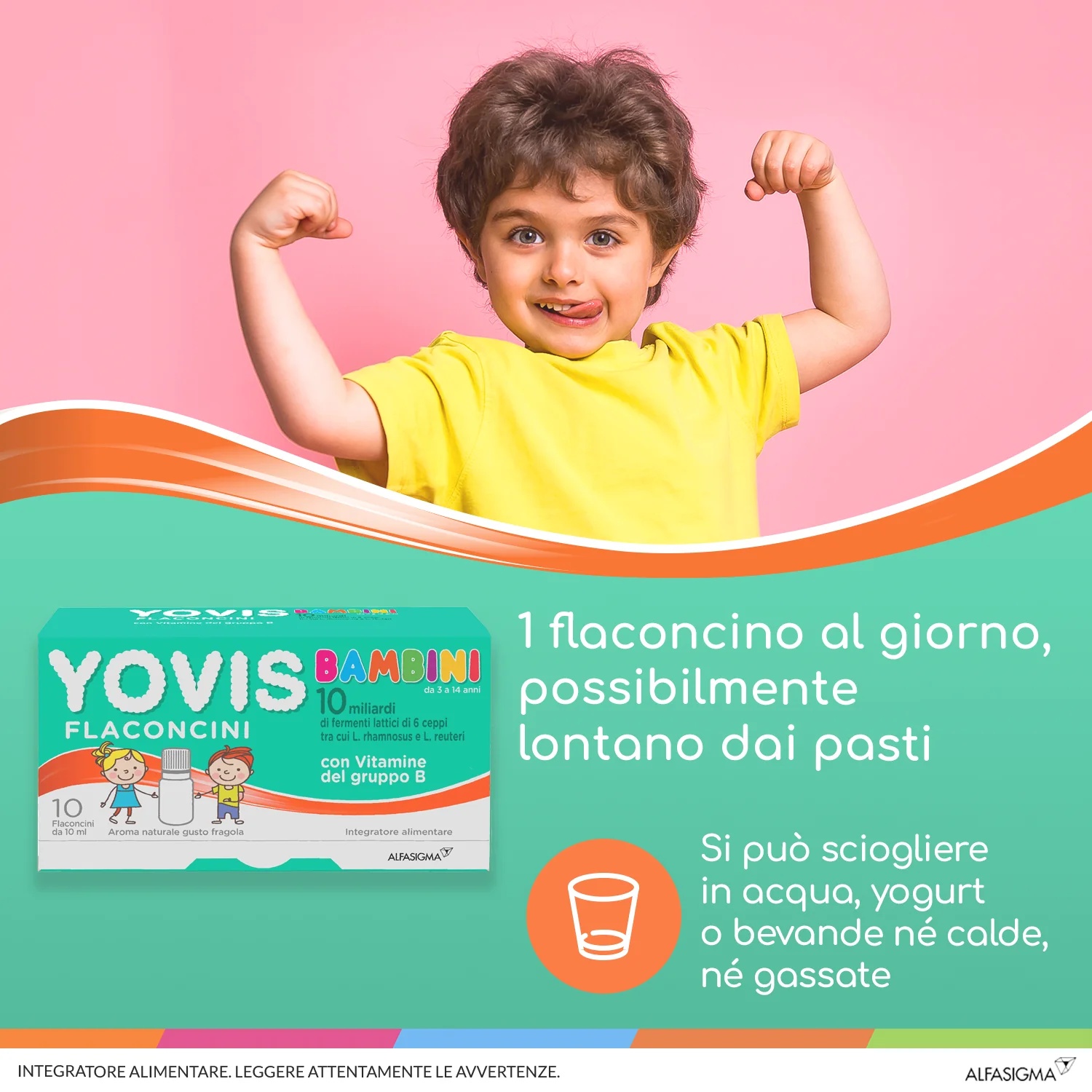 YOVIS Yovis para niños, sabor fresa, 10 botellas de 10 ml de leche fermentada probiótica. Complemento alimenticio.
