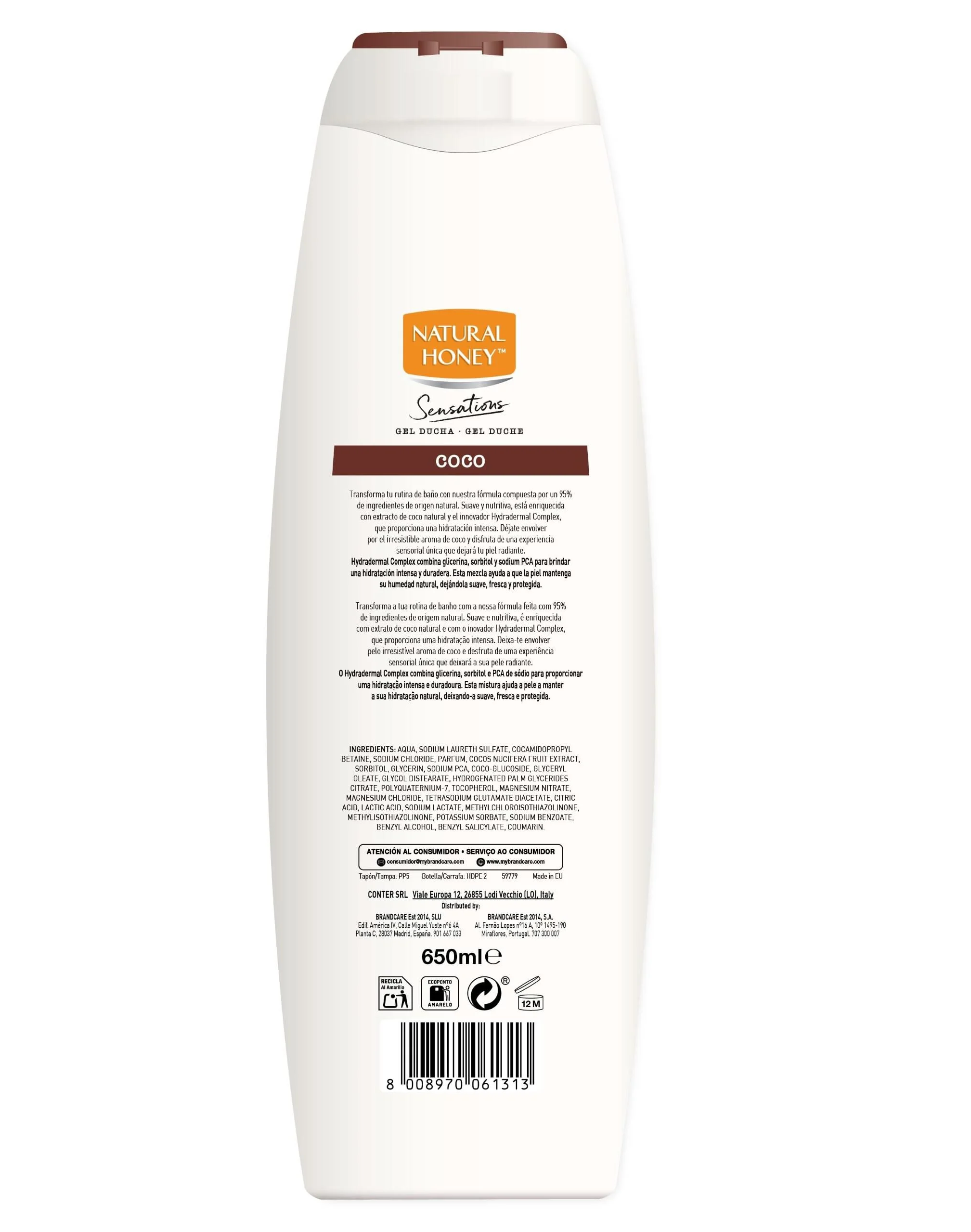 Gel za prhanje Sensations Coconut Geli za kopel in mila