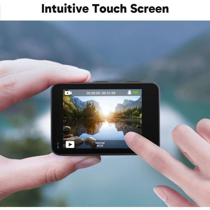 AKASO Brave 7 Le Caméra Sport d'action WiFi 4K 30FPS 20MP &Écran Tactile et EIS 2.0 Caméra sous-Marine 40M avec Télécommande -GYBK