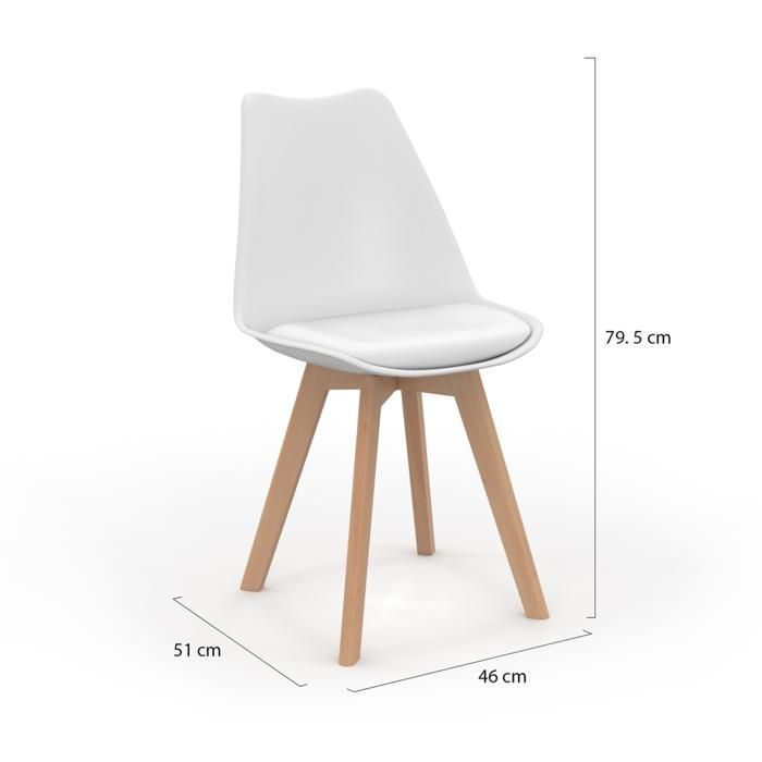 IDMARKET Set med 6 SARA skandinaviska matstolar: ljusgrå, vit, mörkgrå x2, svart x2