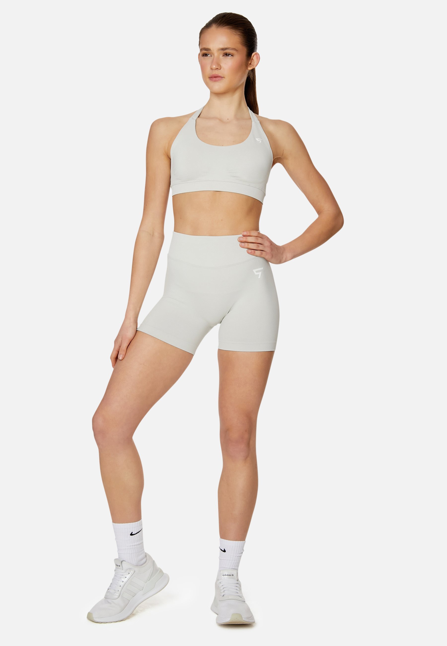 Soutien-gorge de sport dos nu sans coutures SQUATPROOF EVE - Maintien moyen - beige