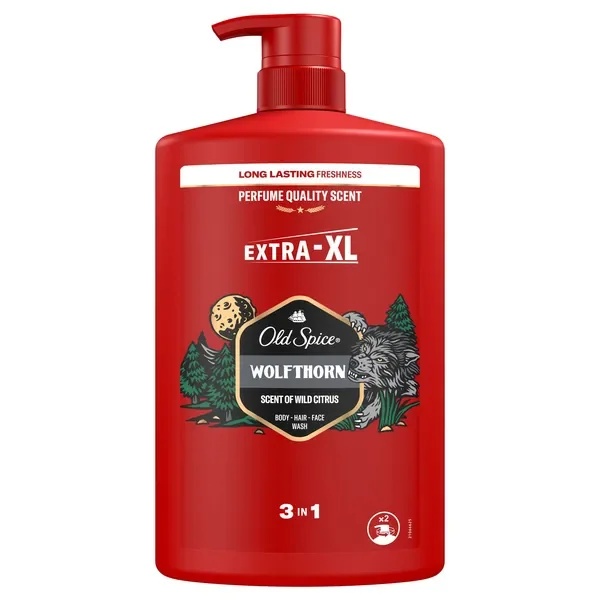 Gel douche et shampoing Old Spice Wolfthorn 1l Pour cheveux, visage et corps