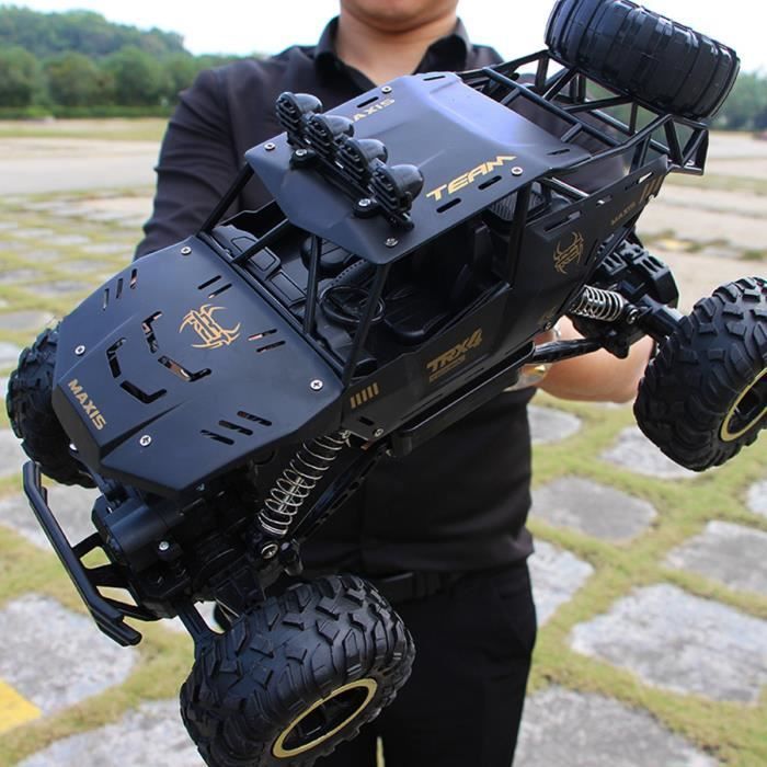6026--37CM Noir 1B - Camions télécommandés à grande vitesse pour enfants, Voiture tout-terrain 4x4, Jouets po