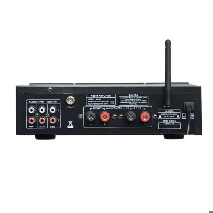Amplificatore HiFi Bluetooth da 600 W 220 V, amplificatore di potenza audio stereo Bluetooth con USB, slot per scheda SD e radio FM - Nero