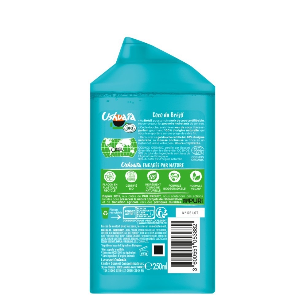 Ushuaïa Douche Certifiée Bio Coco