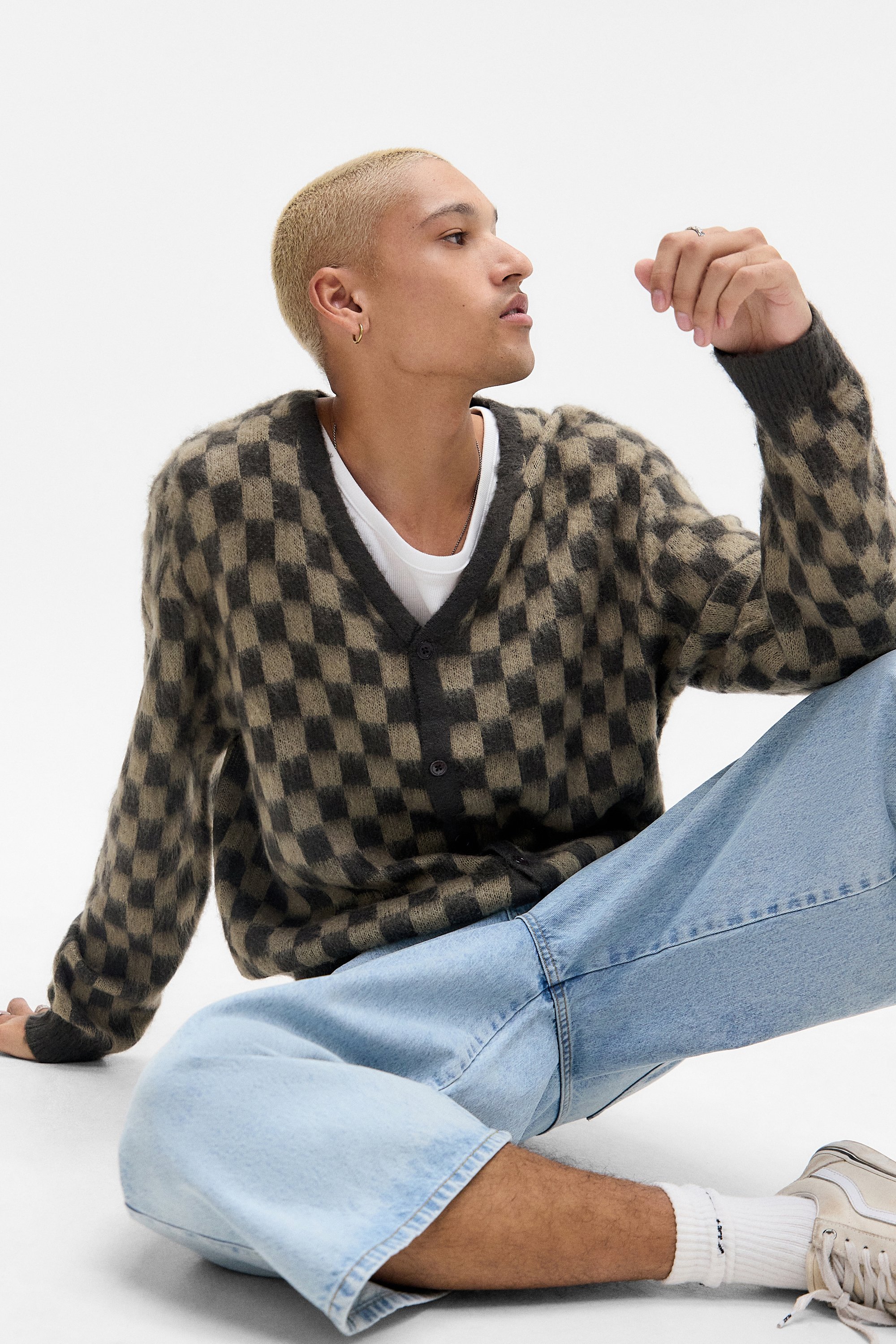 BDG Urban Outfitters BDG WINDOW PANE – Strickjacke – Braun