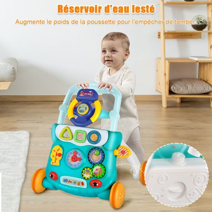 Trotteur pour bébé-MENGDA-Chariot pour tout-petits-Jouet d'activité et de développement-Avec musique-40*32*40.5cm-Vert
