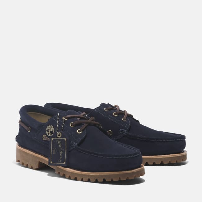 Scarpa da Barca Timberland® C.F. Stead™ Indigo                Suede Handsewn 3-Eye da Uomo in blu scuro