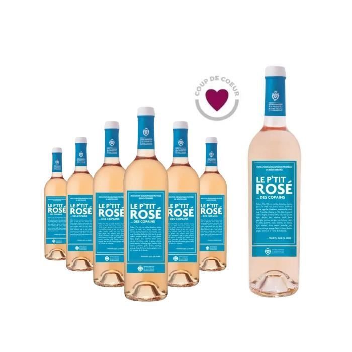 6 botellas + 1 magnum - Le P'tit Rosé des Copains Méditerranée - Vino rosado - 6 x 75cl + 1 x 150cl