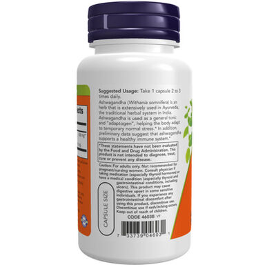 Now Supplement Now Ekstrakt ašvagande 90 kapsula 90 kapsula