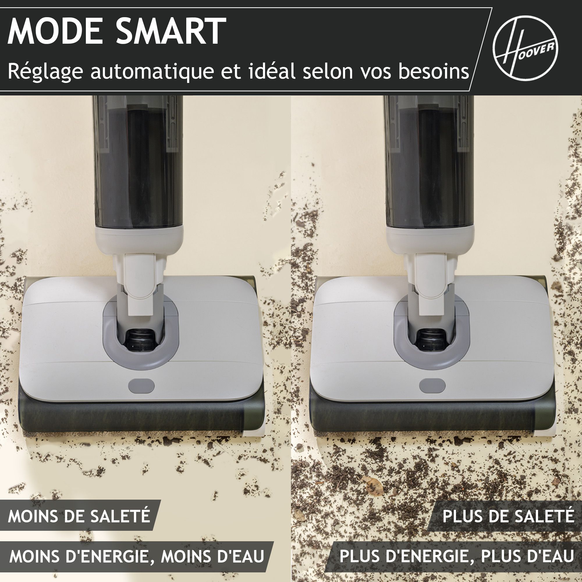 HOOVER HW500 - Cordless Wet and Dry Vacuum Cleaner and Mop - Dual Rollers - High-Performance 230W Motor
