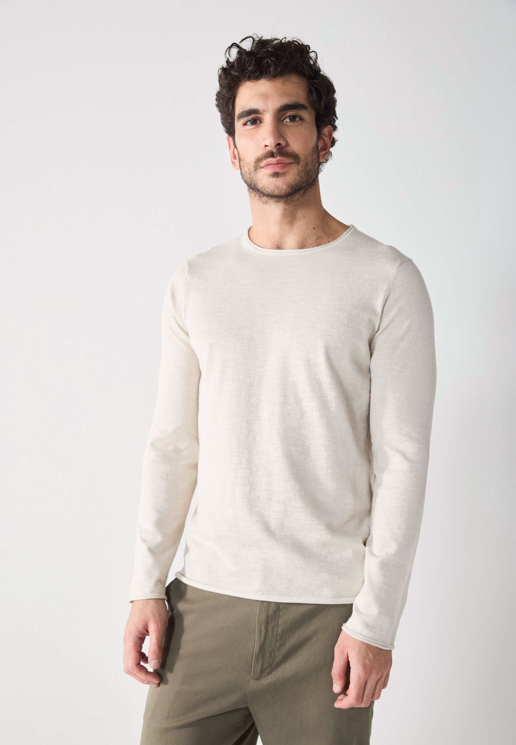 Pier One MIX DI LINO - Maglione - pietra