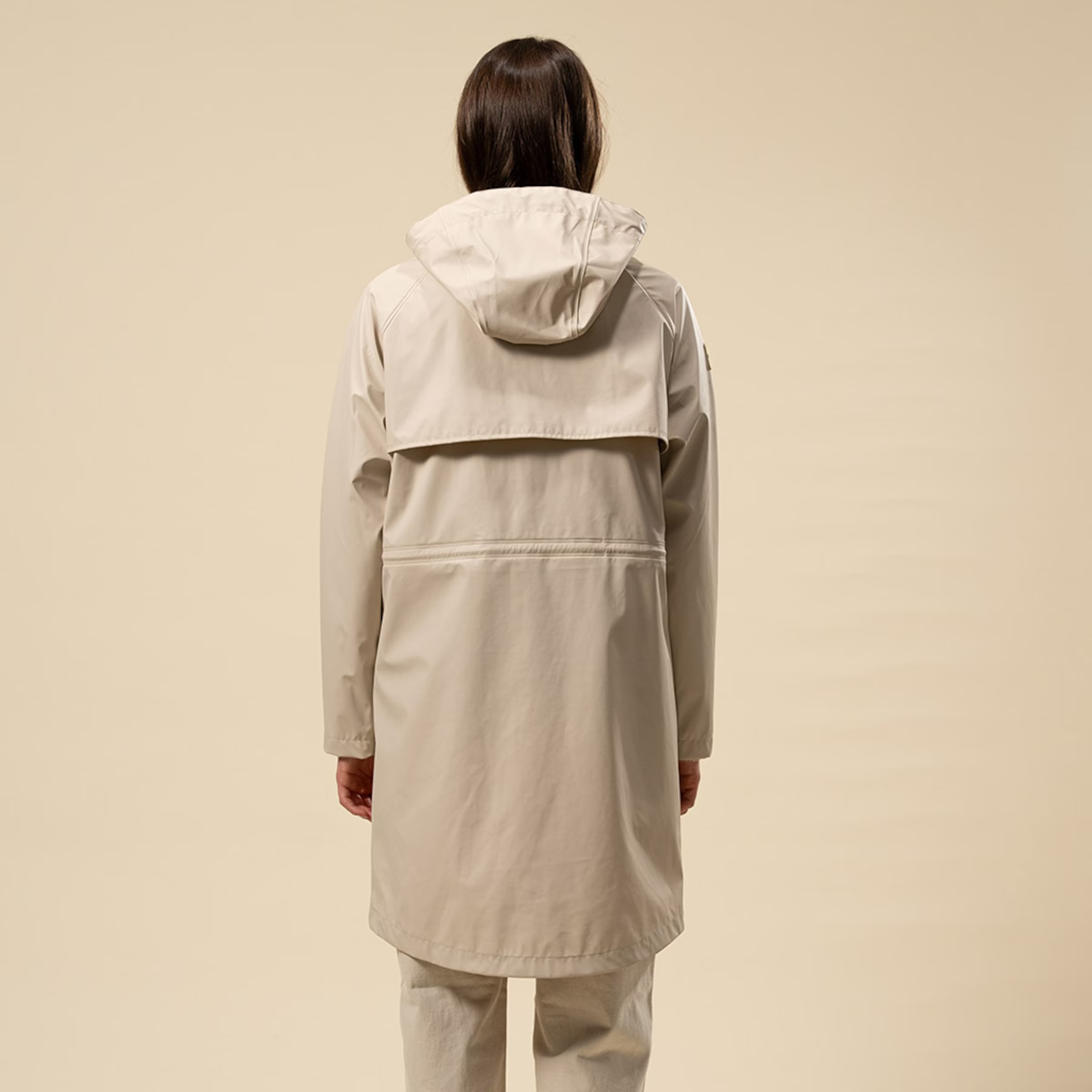 Veste imperméable longue en grès pour tous les jours