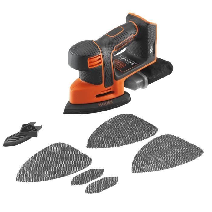 Black+Decker BDCDS18N-XJ 18V Cordless Detail Sander - 6 Sanding Discs - Battery Not Included