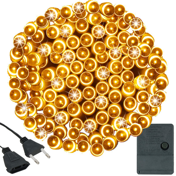 Lampki świąteczne 200 Led ciepły biały 15,5 m oświetlenie