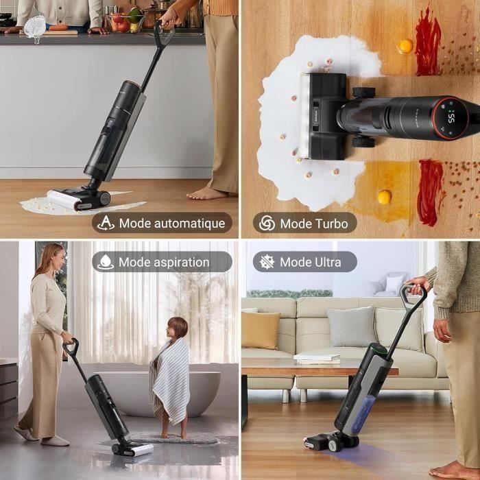 DREAME H13 Pro - Nat- en droogstofzuiger - Wassen op 60°C - 30 minuten heteluchtdrogen - Dubbele rotatie, automatische reiniging - LED-borstel