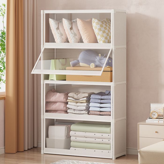 Estantería de 4 niveles, mueble alto para libros y decoración para salón, oficina o dormitorio, 64x30x139cm, blanca.
