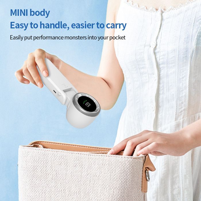 Mini ventilador portátil de mano con velocidad ajustable, batería recargable y pantalla LED para hombres y mujeres, ideal para viajes y acampadas.