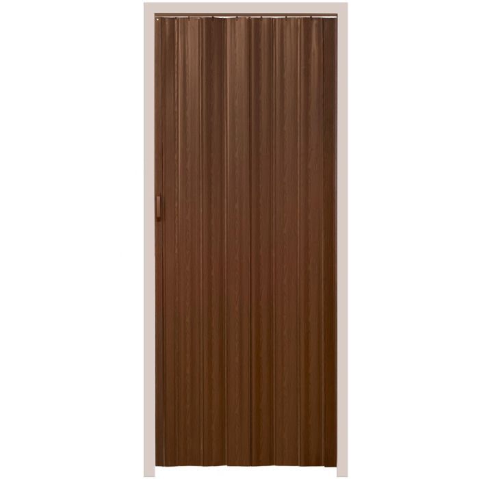 Puerta - TECTAKE - Puerta plegable de PVC de doble pared con tirador deslizante - Marrón teca