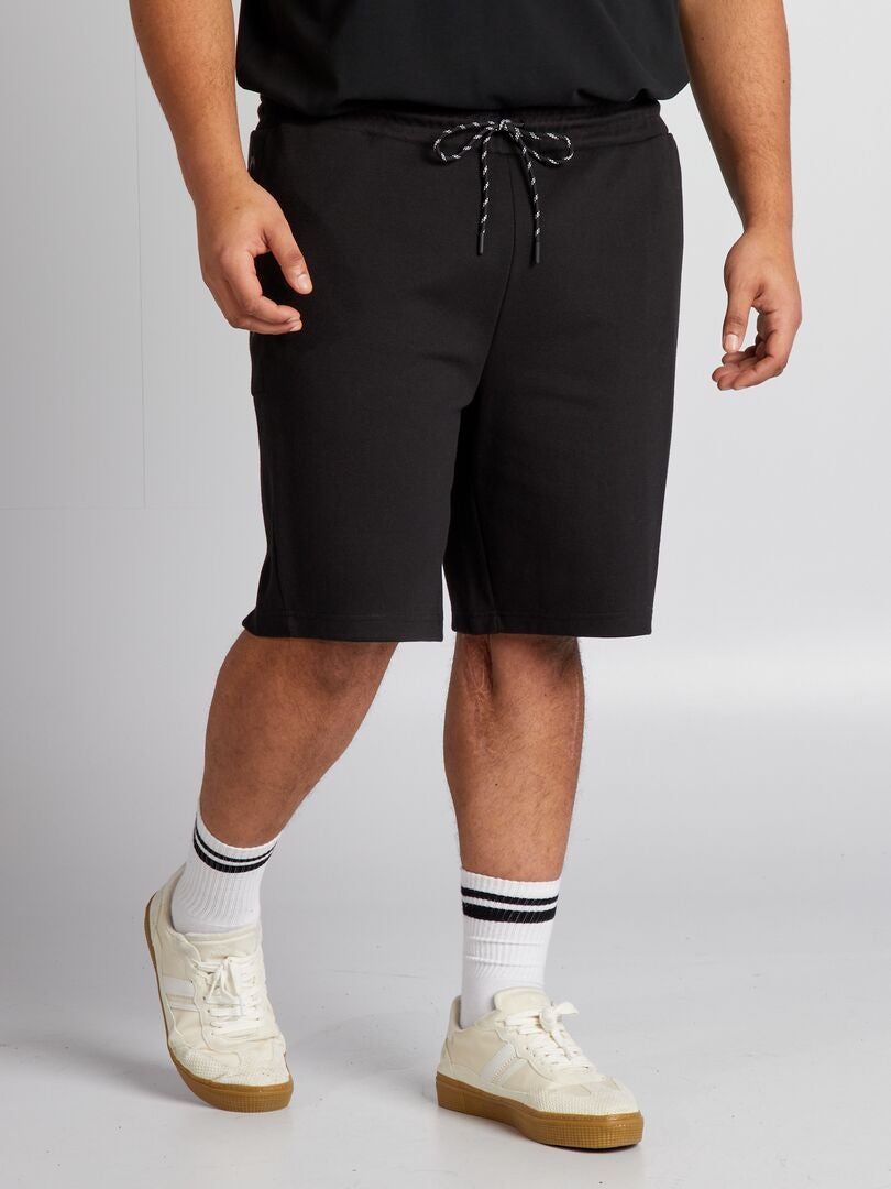 Bermudashorts in joggerstijl van piquéstof - zwart