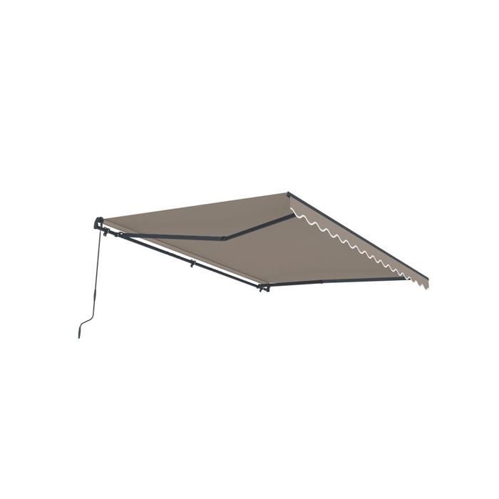 Manuelle Markise - Cazeboo - VECCHIO - 4x3m - Premium-Gewebe 320g/m² - Taupe - UV-beständig - Abdeckungsbereich 5m²