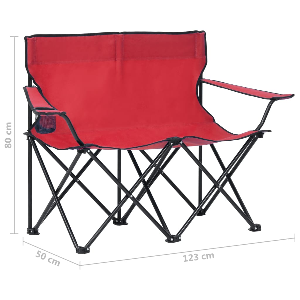 Scaun de camping pliabil cu 2 locuri