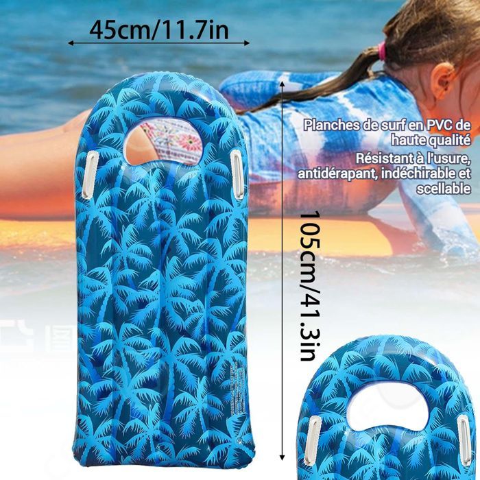 Tabla de bodyboard hinchable C de 105x45x15cm para niños, plegable, tabla de surf reforzada, tabla de bodyboard hinchable, tabla de natación