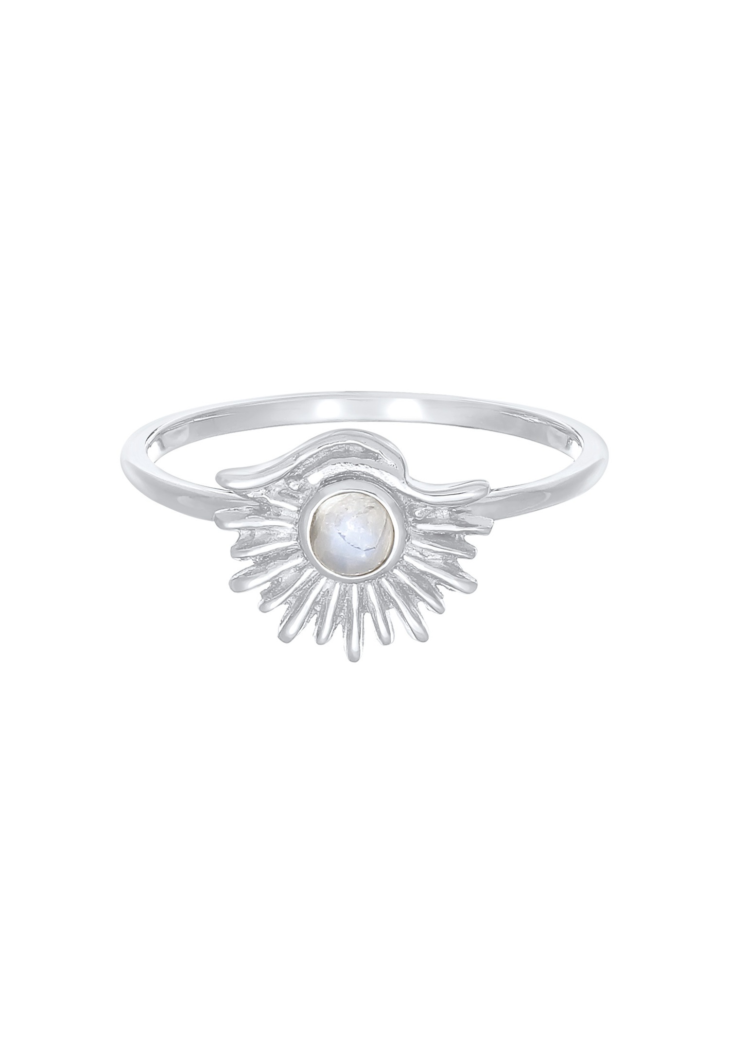 Elli Blogueur Femme Sun Boho Look Trend avec pierre de lune en argent sterling 925 plaqué or