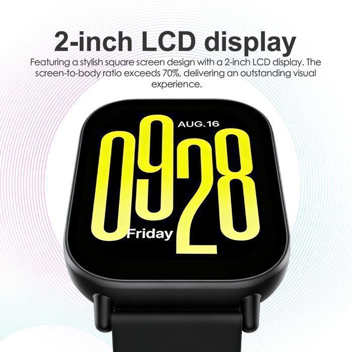 Xiaomi Redmi Watch 5 Active smartwatch, zwart — 5ATM, Bluetooth 5.3, hartslagsensor, batterijduur van 18 dagen