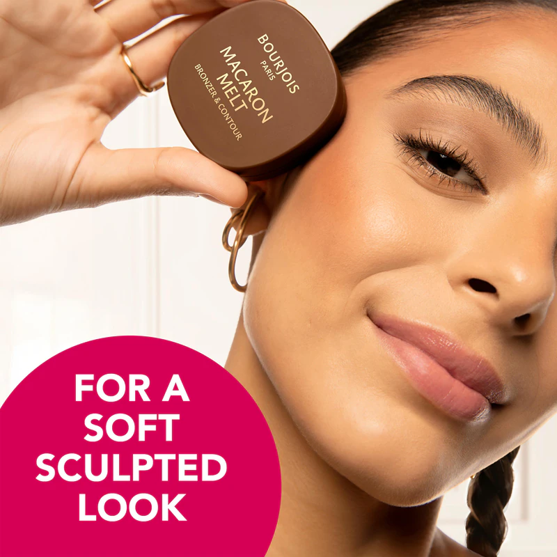 Bourjois Macaron Melt Bronzer & Contour 2 em 1: pó bronzeador e para contorno.