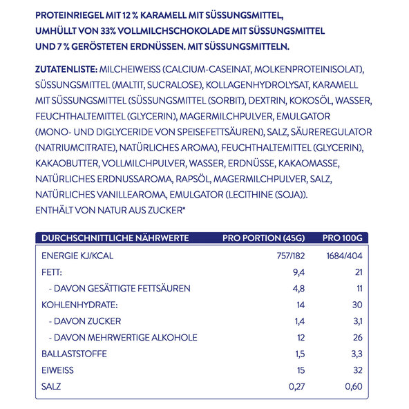 Γεμιστή Πρωτεΐνη-Riegel Φιστίκι-Karamell, Σετ 6 τεμαχίων (6 x 45 g = 270 g)