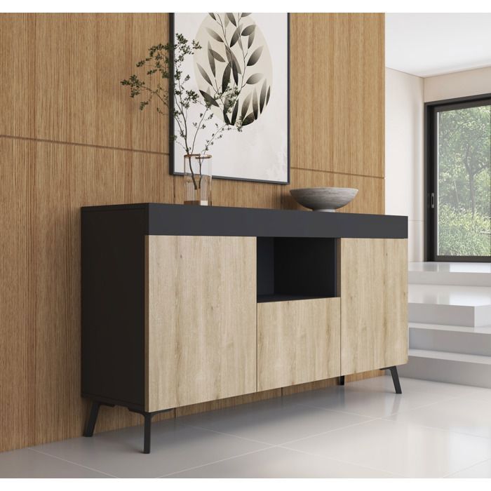 Credenza - Nera e Somona - 130 x 70 x 32,5 cm