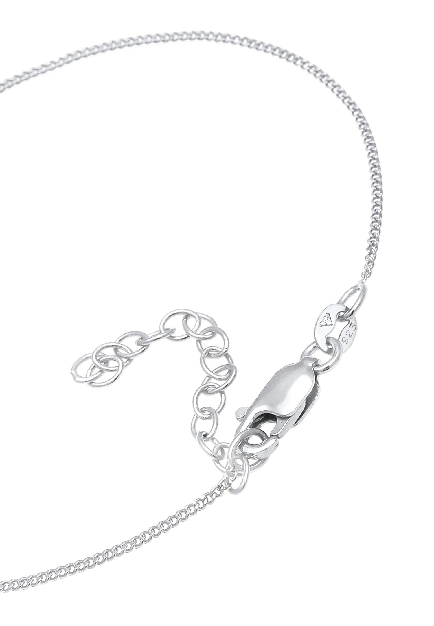 Elli DIAMONDS Carré de solitaire pour dames élégant avec diamant (0,1 ct.) en argent sterling 925