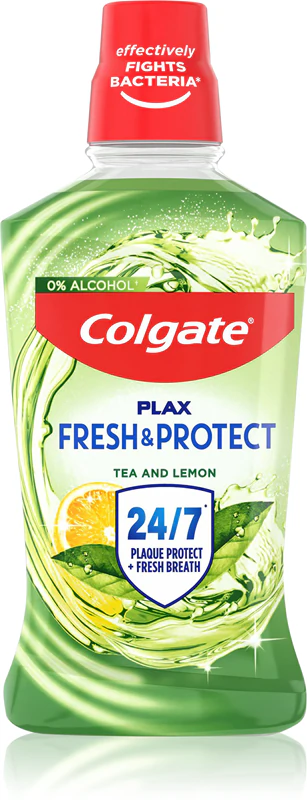 Colgate Plax ústna voda s čajom a citrónom na redukciu zubného povlaku