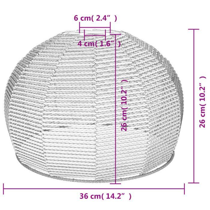 vidaXL Abat-jour de plafonnier Ø36x26 cm fer et papier 364363