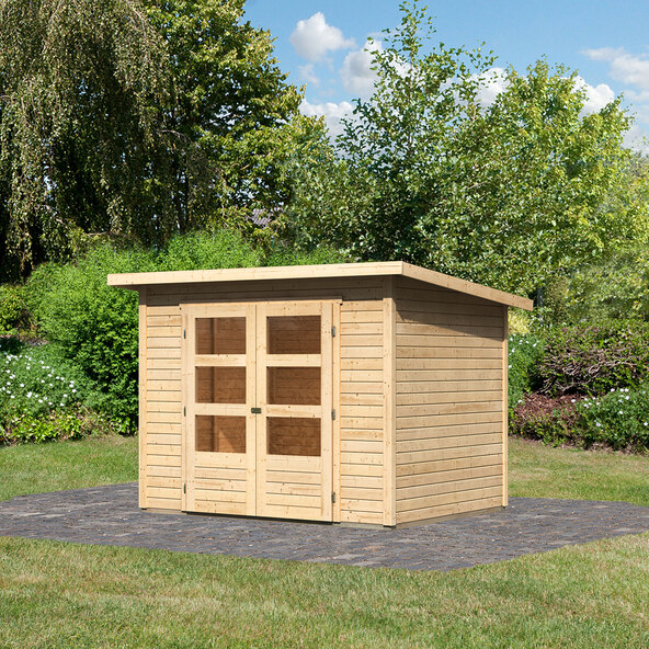 Karl trädgårdsskjul, naturfärgad finish
