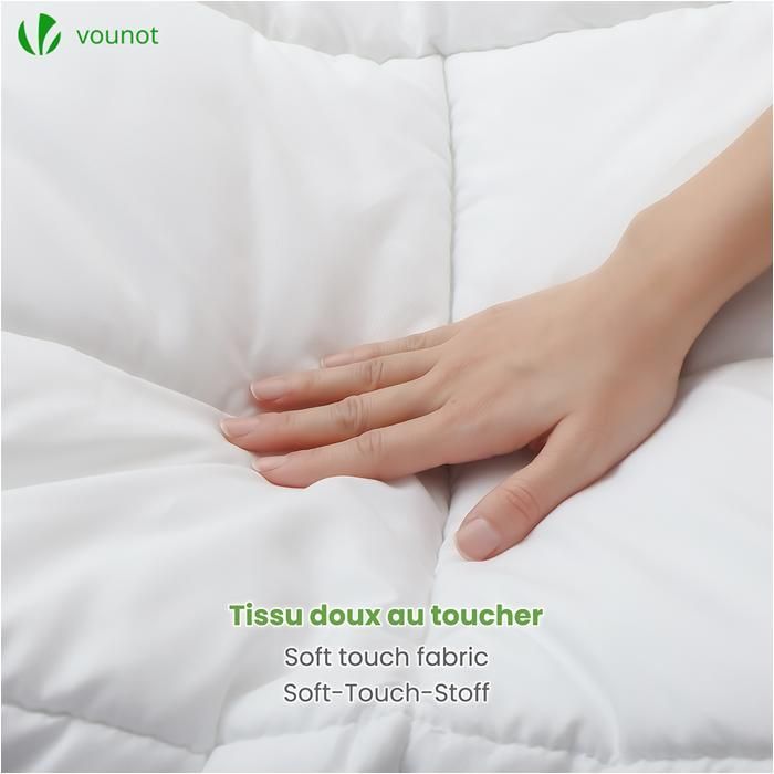 Edredón ligero VOUNOT® 220x240cm 200gsm Blanco - Funda de microfibra suave y transpirable - Certificado Oeko-Tex