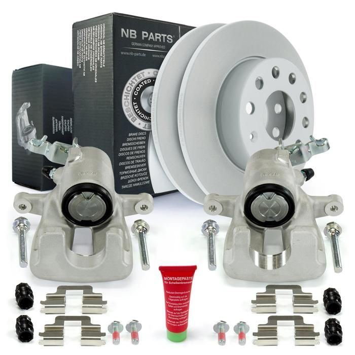 pinzas de freno traseras + discos para Audi A3 Seat Skoda Octavia VW Golf 5 6