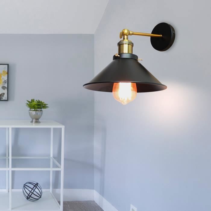UNI Juego de 2 apliques de pared industriales con base E27, estilo retro loft, LED, para escaleras y baños.
