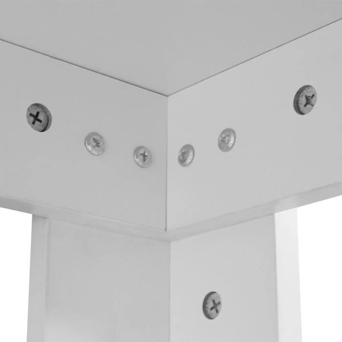 Mesa de comedor - Profesional - 140 x 80 cm - Blanca - Rectangular - 6 plazas