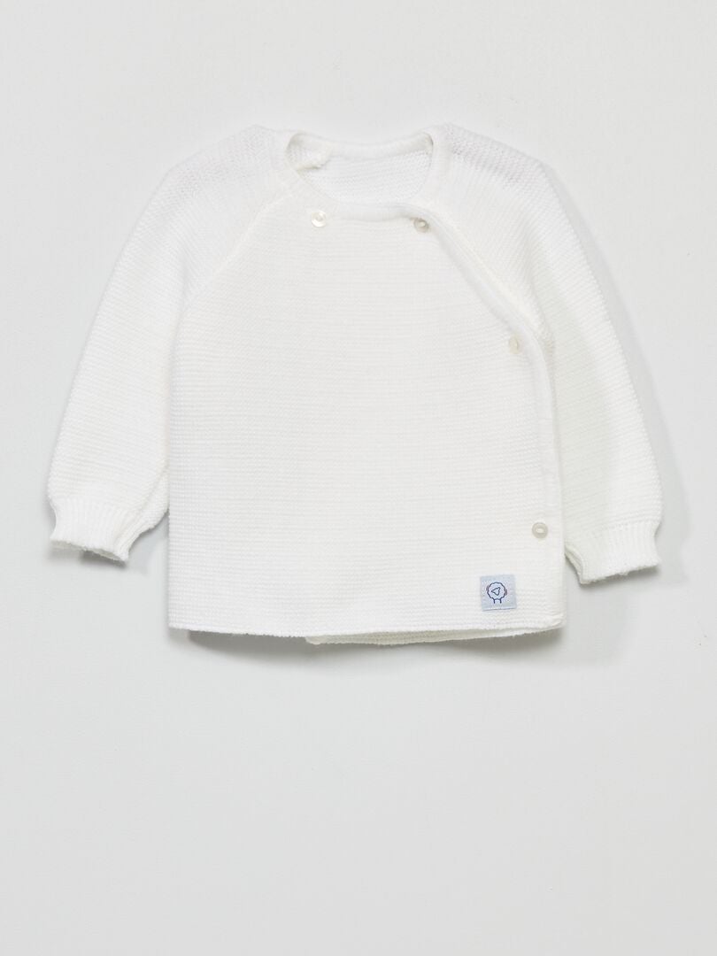kpl 'Manufacture de Layette' -neuletakkeja - Valmistettu Ranskassa - VALKOINEN